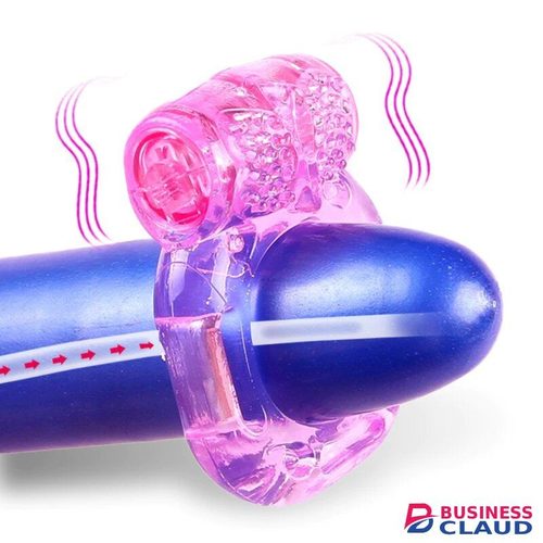 Silicone Vibrating Ring Mens Delay Ejaculation & Erotic Sensations Penis Enhancer Crystal Butterfly Ring Erection Cock Rubber Vibration