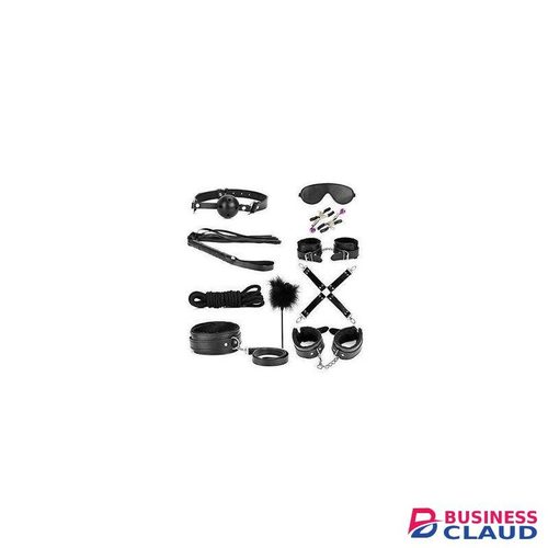 10pcs Pack Bondage Restraints BDSM Adult Sex Toys PU Leather Fetish Set Role Play Bed Game Handcuffs Mouth Ball Gag Foreplay Gift for Women Men Couples