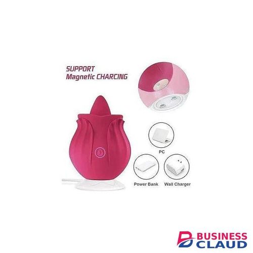 Rose toy vibrator with tongue