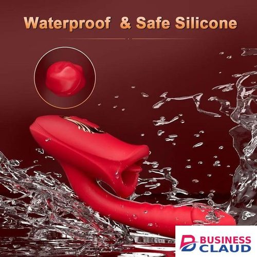 2 IN 1 G-spot Vibrator with Tongue Licking Sex Toy, 10 Frequency Clitoris Sucking Stimulator Dildo Oral Sex Licking Sex Toy for Women