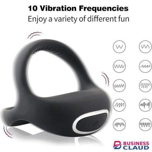 Vibrating Rings Lock Ring, Ring Vibrators, Silicone Cock Ring Couples Vibrators, with 10 Vibration Modes for Couples and Male Enlargement