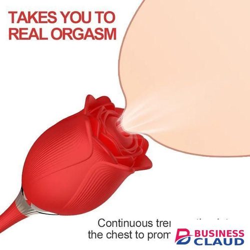 Rose Vibrator DUAL Stimulator Dildo Sex Toy Clitoris Sucking NIPPLE Thrusting Dildo For Women