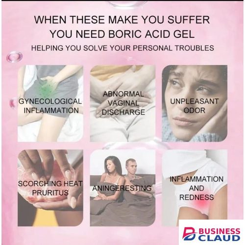 100% VAGINAL BORIC ACID GEL MOISTURIZER BALANCES PH,ODOR CONTROL, RELIEVES ITICHINESS AND INFECTIONS GIVES YOU AN INSTANT FRESHNESS AND FEMININE WELLNESS