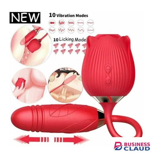 Rose sucking G-spot vibrator cli-t sucking and Thrusting adult dildo sex toy for womens