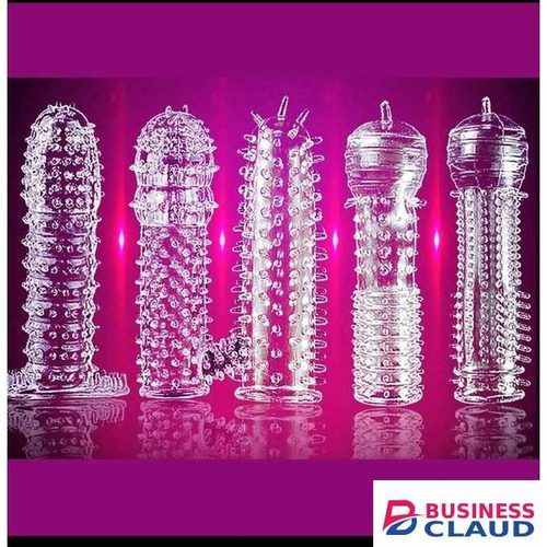RUNSONE 5 Pcs pack penis sleeves pennis enlarger extender delayed ring silicone condom sex toys for men