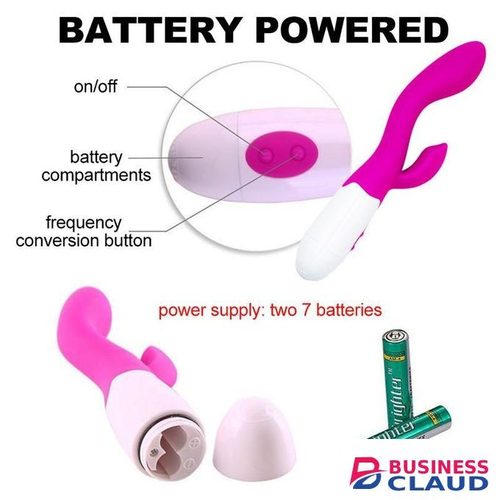 G Spot Rabbit SILICON battery powered Vibrator 30 Vibration Models Double Stimulation Sex Toys Dildo For Women Masturbation RIBBED