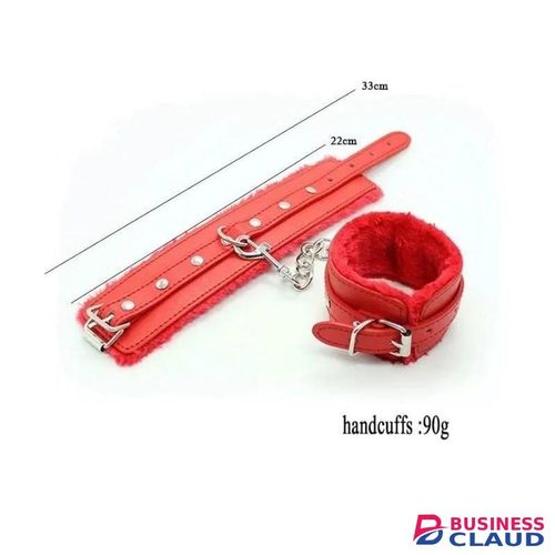 Soft Padded Adjustable Bondage Cuffs with Chain – Comfortable Fluffy Restraints for Adults