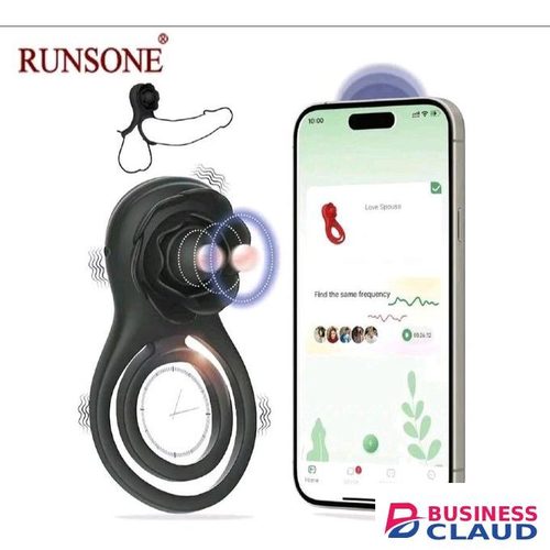 RUNSONE Red Male Cock Ring APP Virbator with Clitoral Anal Stimulator Remote Control Vibrating Dong Penis Ring G Spot Clitoral Pleasure Masturbation Prolonged Ejaculation Enhancing Sex Toy for Men /Couples