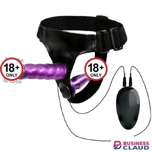 RUNSONE Purple strap Vibrator Harness dildo anal plug BDSM strap on butt plug fetish sex toy for women couple
