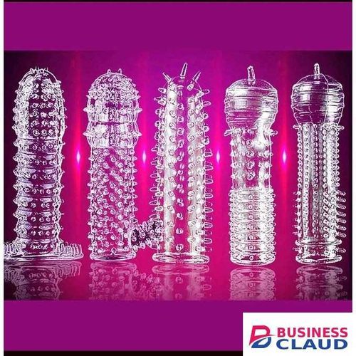 5pcs Pack Penis Sleeves Cock Enlarger Extender Delayed Ring Silicone Condom