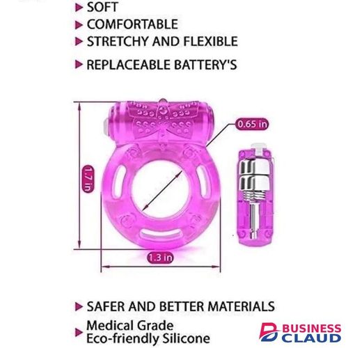 Penis Ring – Battery Operated Vibrating Cock delay Ring, Silicone Butterfly Design Ring, Adjustable and Stretchy Sex Simulation Device, Penis Vibrator