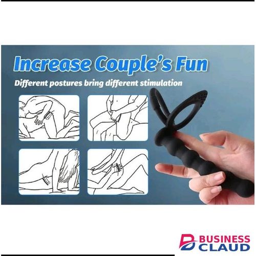 RUNSONE Silicone Anal Beads Butt Plug With Penis Ring Strap On Anus Plug Vagina G-spot Stimulator Double Penetrations Prostrate Massager Adult Sex Toy For Couples