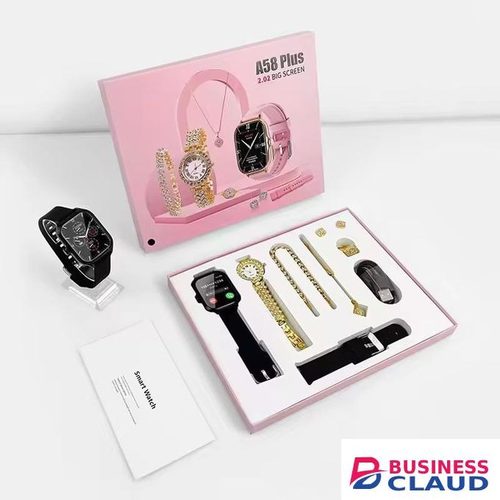 A58 Plus Women Smart Watch 2.02” Big Screen Gift Set with Jewelry Accessories – Fitness Tracker, Call & Notification Smartwatch - Multicolor