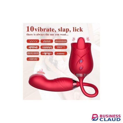 2 in 1 rose toy with licking tongue and vibrator
