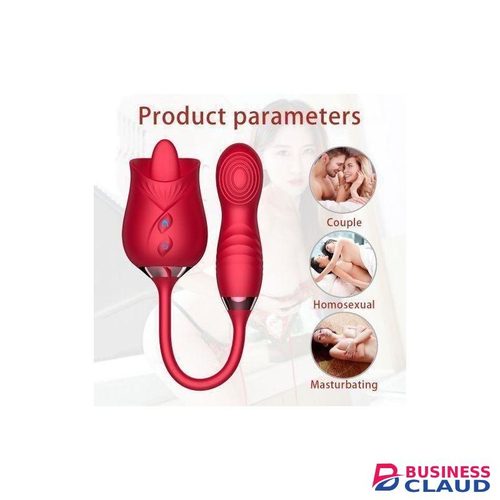 2 in 1 rose sex toy with licking tongue