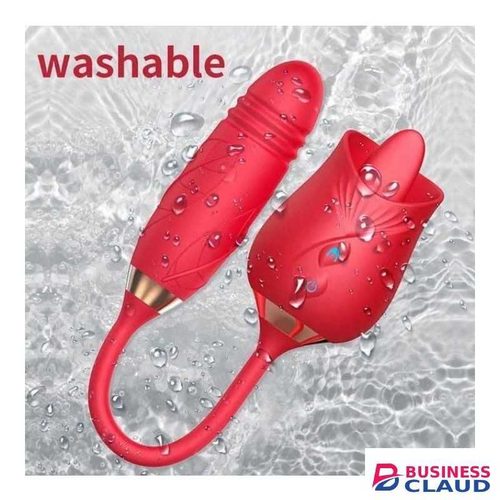 Rose vibrator Dual stimulator dildo sex toys clitoris sucking nipple thrusting dildo for women