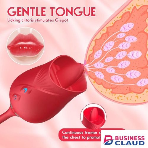 Rose Toy Cli_t Sucker & Vibrating Egg Women Sex Toy- Rose Red