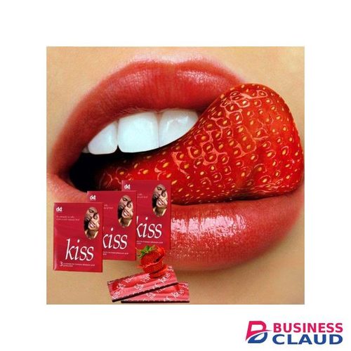 Kiss Condoms Strawberry Flavored -24 PACK *HOT*