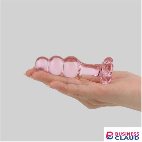 Fun Novelties Beaded Pink Glass Butt Plug