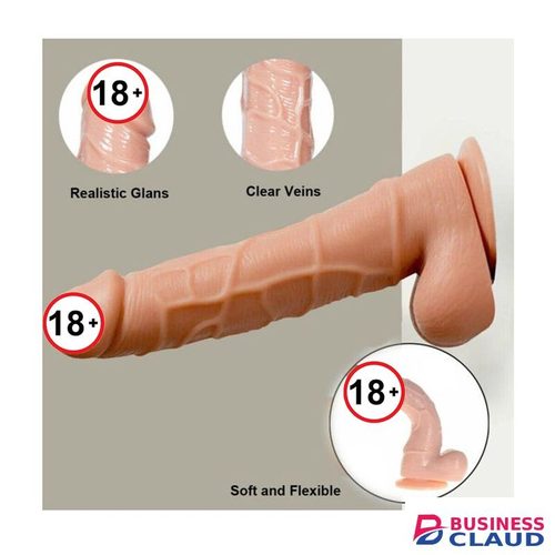 Pendo Sensations Giant Dildo With Suction Cup For Wall & Floor - 8" Flesh Toy