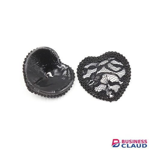 Sexy Sequin Silicone Nipple Pasties With Tassel Heart Shape Sexy Nipple Cover Nipple Pad- Black