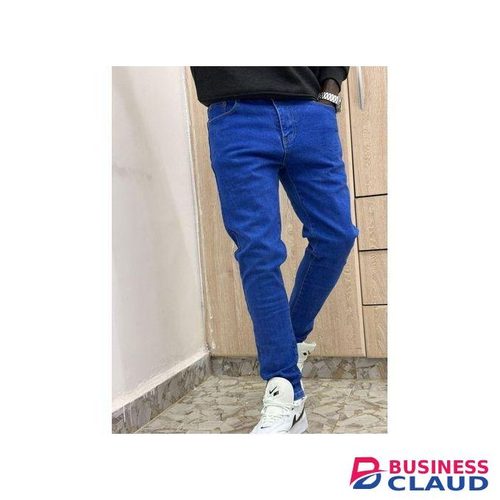 Men slim fitting Blue jeans trousers