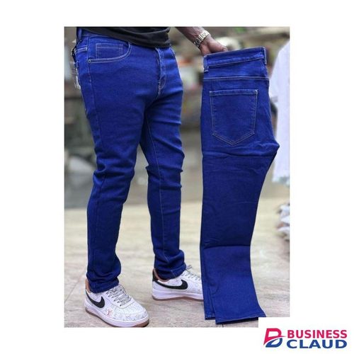 Deep Blue Slim Fit Denim Jeans – Premium Stretch Denim with Classic Five-Pocket Styling, Mid-Rise Waist & Versatile Dark Wash for Everyday Wear