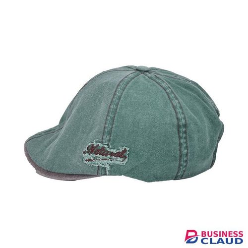 Washed denim beret for women, retro baseball cap for men, wearing a front cap backwards - dark green