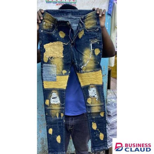 Original Quality Design Rugged Jeans Mens Slim Fit Jeans Dirty NAVY