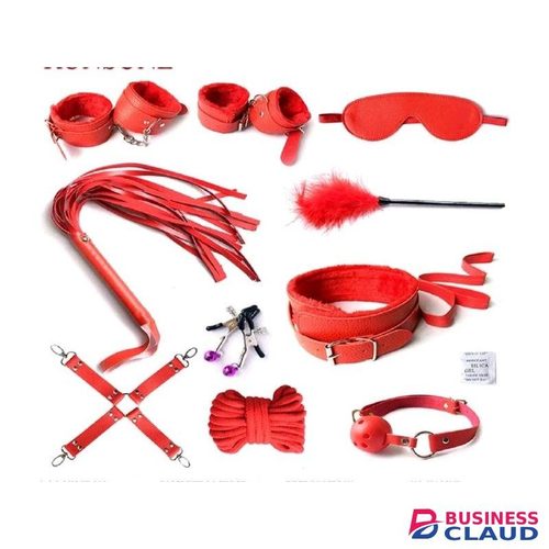 RUNSONE 10 pcs pack Bondage Restraints BDSM Adult toys PU leather set role play bed game for women/men Couples