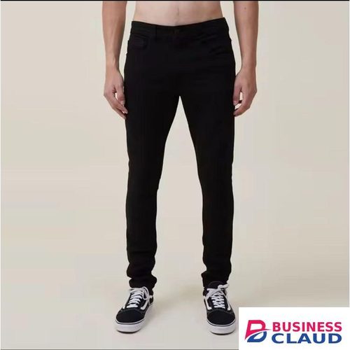 Black Plain Slim Fit Men Denim Jeans