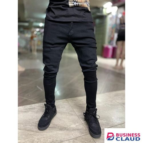 Men's Plain Black Denim Jeans