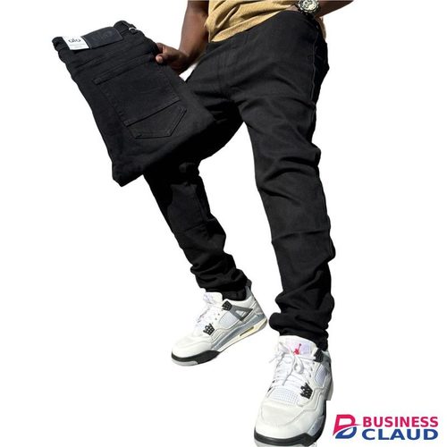 Non Fade Plain Black Denim Jeans For Men