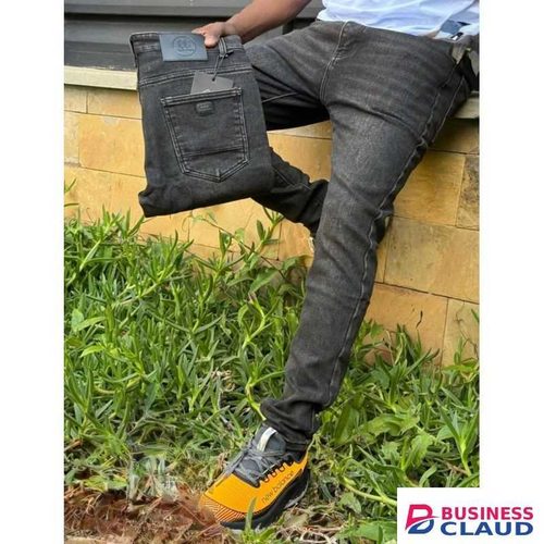 Men's Faded Black Slim Fit Stretch Denim Jeans