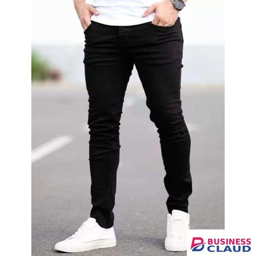 Men Non-fade Black Denim Jeans