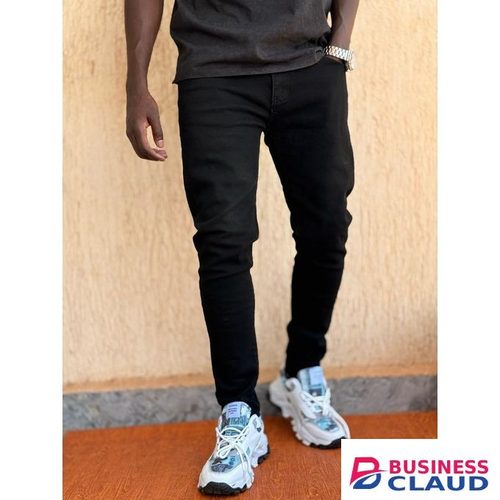 Black non-fade denim slim fit jeans