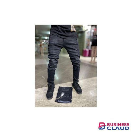 MEN DENIM JEANS SLIM FIT NON FADE JEANS - BLACK