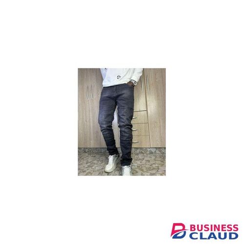 Black grey men's denim jeans trouser