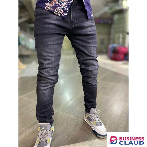 Fashion Style MEN DENIM JEANS SLIM FIT NON FADE JEANS-FADED BLACK