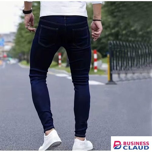 Men Slim Fit Navy Blue Denim Jeans