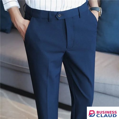 Official Trouser Pant -Navy Blue-Slim Fit Office Wear Men