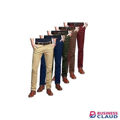 5 Pack Hard Khakis - Beige, Navy Blue, Green, Chocolate & Maroon