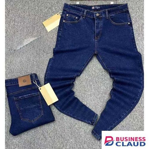 Deep blue men slim fit denim jeans