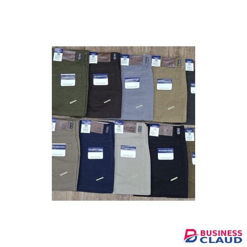 Classic Timeless High Quality Hard Khaki Men Trousers Straight Slim Fit Smart Casual Trouser (Navy Blue)