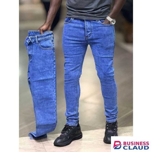 Men Plain Blue Denim Jeans