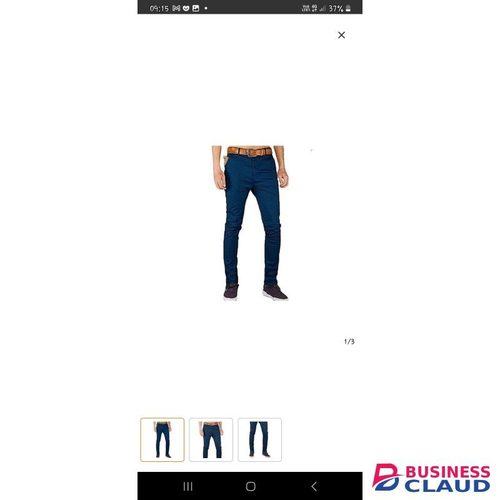Soft Khaki Trouser Stretch For Men Slim Fit Casual-Navy