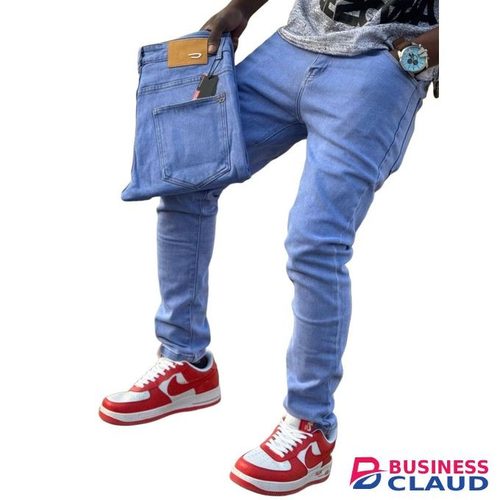 Sky blue wash non-fade denim jeans