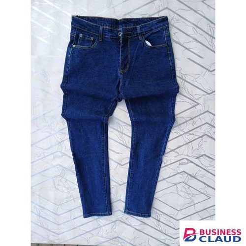 Non Fade Blue Plain Men Denim Jeans