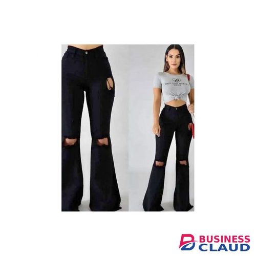 Black Rugged Hipster Jeans