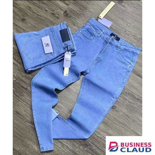 Fashion Company Men Plain Sky Blue Denim Jeans